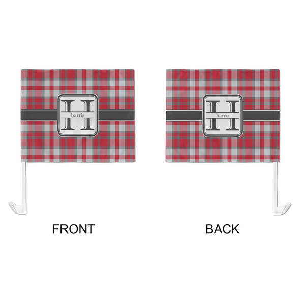 Red & Gray Plaid Car Flag - Large - APPROVAL