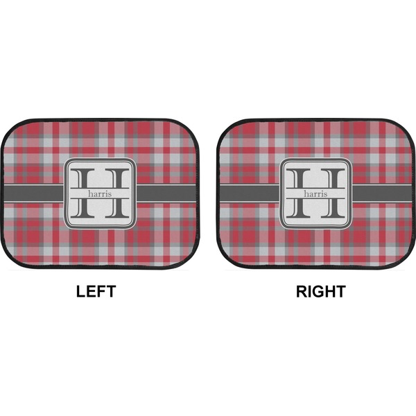 Red & Gray Plaid Car Floor Mats (Back Seat) (Approval)