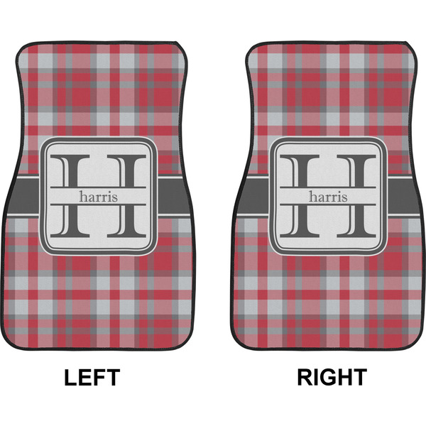 Red & Gray Plaid Car Mat Front - Approval