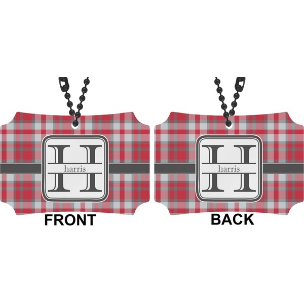 Red & Gray Plaid Car Ornament - Berlin (Approval)