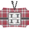 Red & Gray Plaid Rear View Mirror Ornament (Personalized)