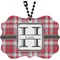 Red & Gray Plaid Car Ornament (Front)