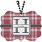 Red & Gray Plaid Rear View Mirror Decor (Personalized)