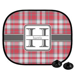 Red & Gray Plaid Car Side Window Sun Shade (Personalized)