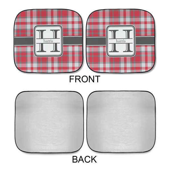 Red & Gray Plaid Car Sun Shades - APPROVAL