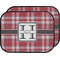 Red & Gray Plaid Car Floor Mats (Back Seat) (Personalized)