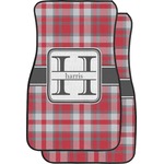Red & Gray Plaid Car Floor Mats (Front Seat) (Personalized)