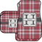 Red & Gray Plaid Car Floor Mats Set - 2 Front & 2 Back (Personalized)