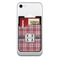 Red & Gray Plaid Cell Phone Credit Card Holder w/ Phone