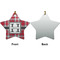 Red & Gray Plaid Ceramic Flat Ornament - Star Front & Back (APPROVAL)