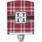 Red & Gray Plaid Ceramic Night Light (Personalized)
