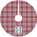 Red & Gray Plaid Tree Skirt (Personalized)
