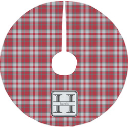 Red & Gray Plaid Tree Skirt (Personalized)