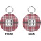 Red & Gray Plaid Circle Keychain (Front + Back)