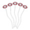 Red & Gray Plaid Clear Plastic 7" Stir Stick - Oval - Fan