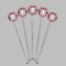 Red & Gray Plaid Clear Plastic 7" Stir Stick - Round - Fan View