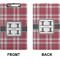 Red & Gray Plaid Clipboard (Legal) (Front + Back)