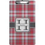 Red & Gray Plaid Clipboard (Legal Size) (Personalized)