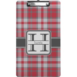 Red & Gray Plaid Clipboard (Legal Size) (Personalized)