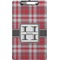 Red & Gray Plaid Clipboard (Legal Size) (Personalized)