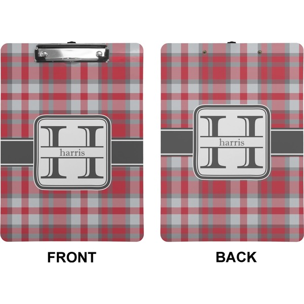 Red & Gray Plaid Clipboard (Letter) (Front + Back)