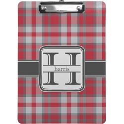 Red & Gray Plaid Clipboard (Personalized)