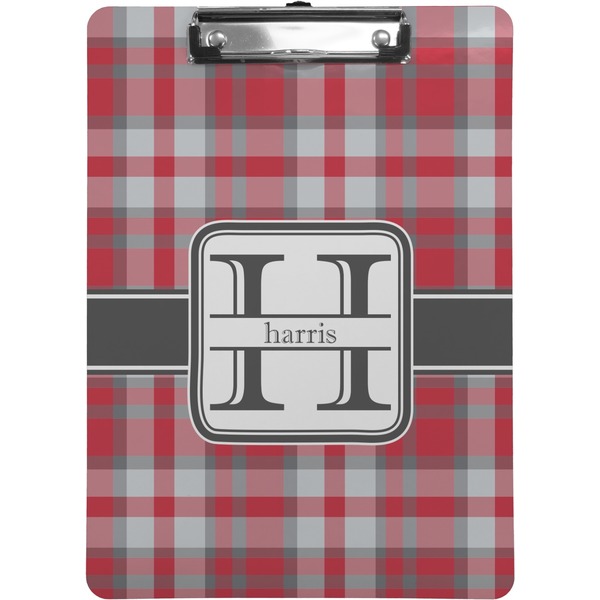 Custom Red & Gray Plaid Clipboard (Personalized)
