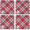 Red & Gray Plaid Cloth Napkins - Personalized Dinner (APPROVAL) Set of 4