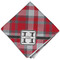 Red & Gray Plaid Cloth Napkins - Personalized Dinner (Folded Four Corners)