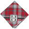 Red & Gray Plaid Cloth Dinner Napkin - Single w/ Name and Initial