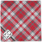 Red & Gray Plaid Cloth Napkins - Personalized Dinner (Full Open)
