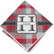 Red & Gray Plaid Cloth Napkins - Personalized Lunch (Folded Four Corners)