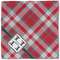 Red & Gray Plaid Cloth Napkins - Personalized Lunch (Single Full Open)