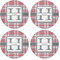 Red & Gray Plaid Coaster Round Rubber Back - Apvl