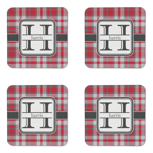 Red & Gray Plaid Coaster Set - APPROVAL