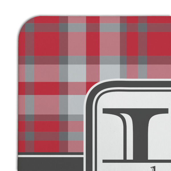 Red & Gray Plaid Coaster Set - DETAIL
