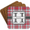Red & Gray Plaid Coaster Set (Personalized)