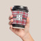 Red & Gray Plaid Coffee Cup Sleeve - LIFESTYLE