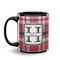 Red & Gray Plaid Coffee Mug - 11 oz - Black