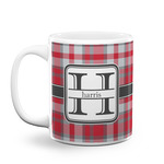 Red & Gray Plaid Coffee Mug (Personalized)