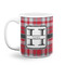 Red & Gray Plaid Coffee Mug - 11 oz - White