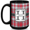 Red & Gray Plaid Coffee Mug - 15 oz - Black Full