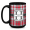 Red & Gray Plaid Coffee Mug - 15 oz - Black