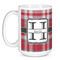 Red & Gray Plaid Coffee Mug - 15 oz - White
