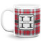 Red & Gray Plaid 20 Oz Coffee Mug - White (Personalized)