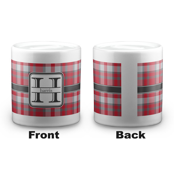 Red & Gray Plaid Coin Bank - Apvl