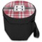 Red & Gray Plaid Collapsible Personalized Cooler & Seat (Closed)