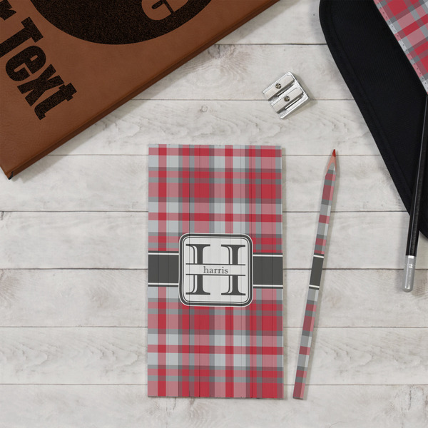 Red & Gray Plaid Colored Pencils - In Context