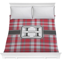 Red & Gray Plaid Comforter - Full / Queen (Personalized)