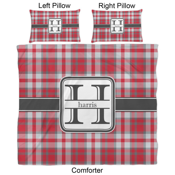 Red & Gray Plaid Comforter Set - King - Approval